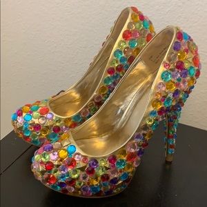 Colorful gem 5” inch stiletto high heels